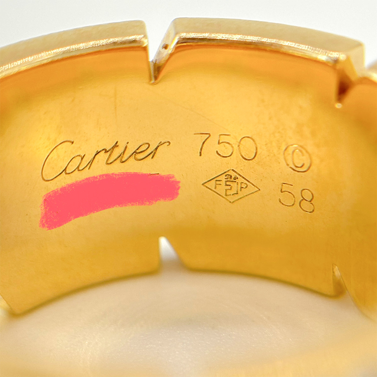 カルティエ Cartier リング ダイヤモンド YG 17号 #58 宝石 【中古】10005271